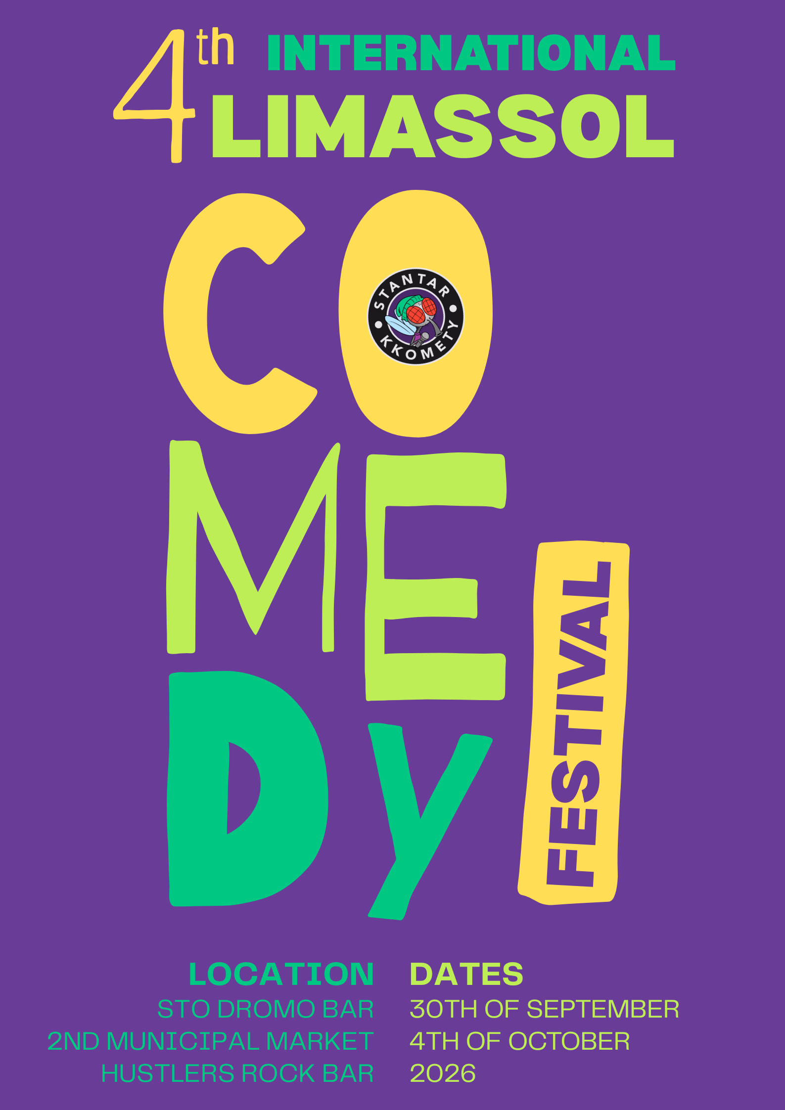 Festival locations and dates from 30 September to 4 October 2026
