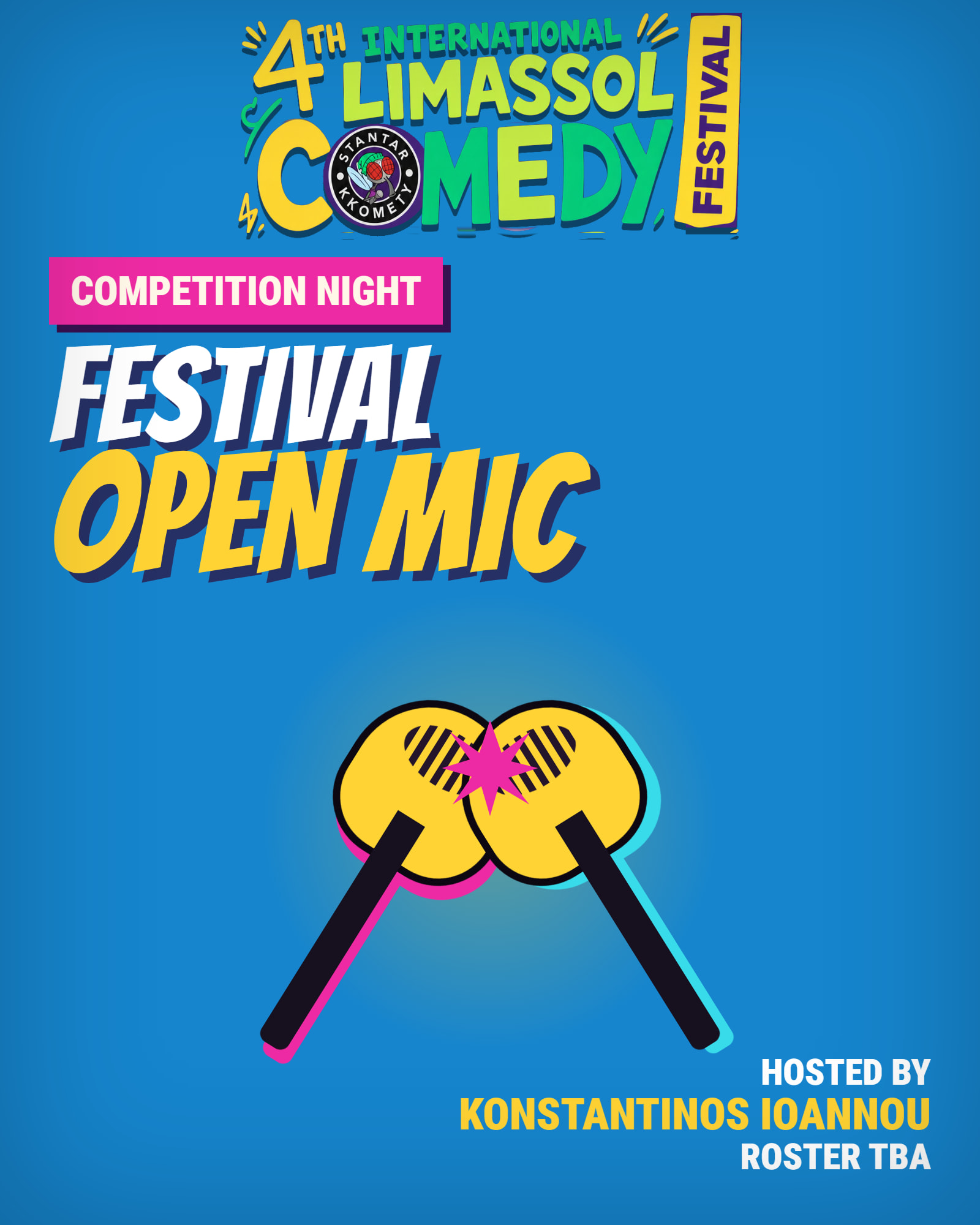Cypriot Greek Competitive Open Mic, 4th International Limassol Comedy Festival poster