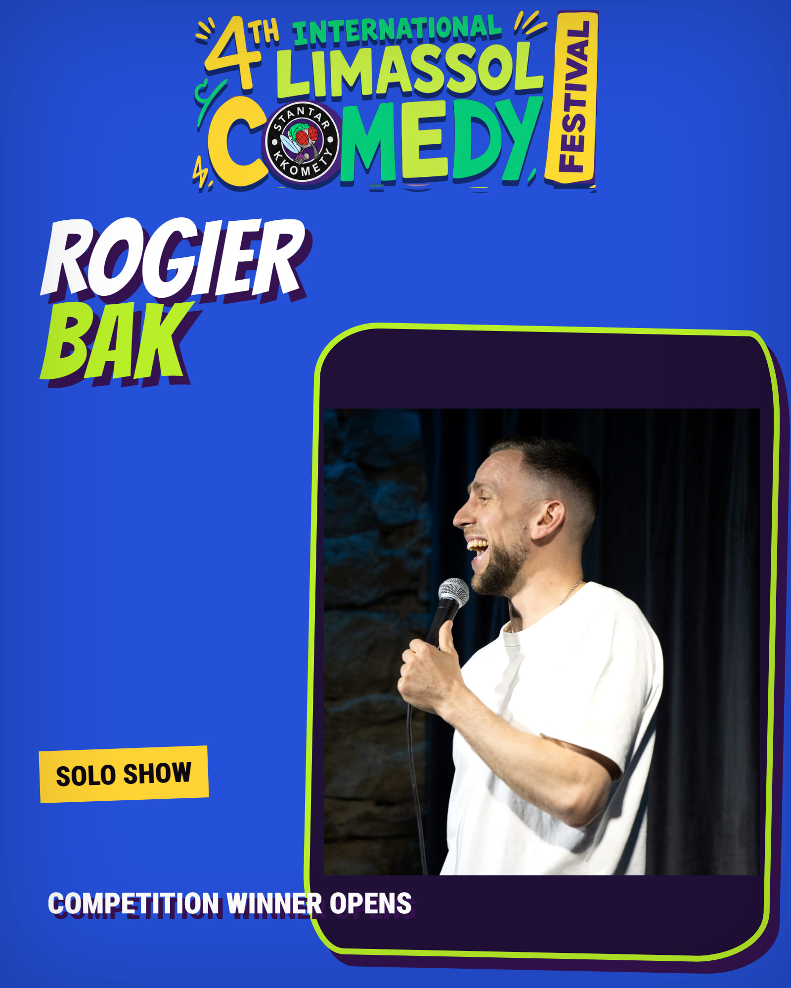 Rogier Bak — Solo, 4th International Limassol Comedy Festival poster