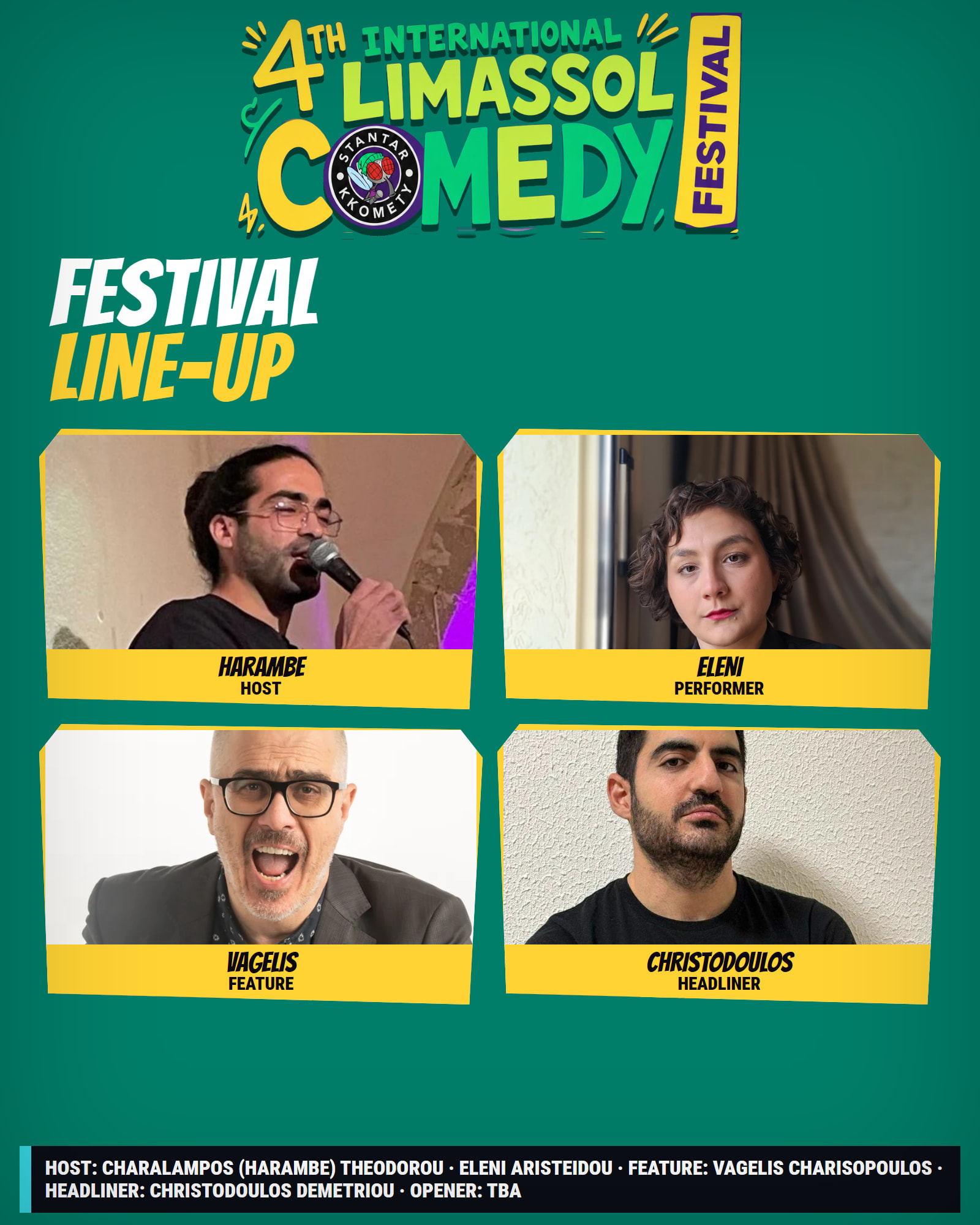 Cypriot Greek Line-up, 4th International Limassol Comedy Festival poster