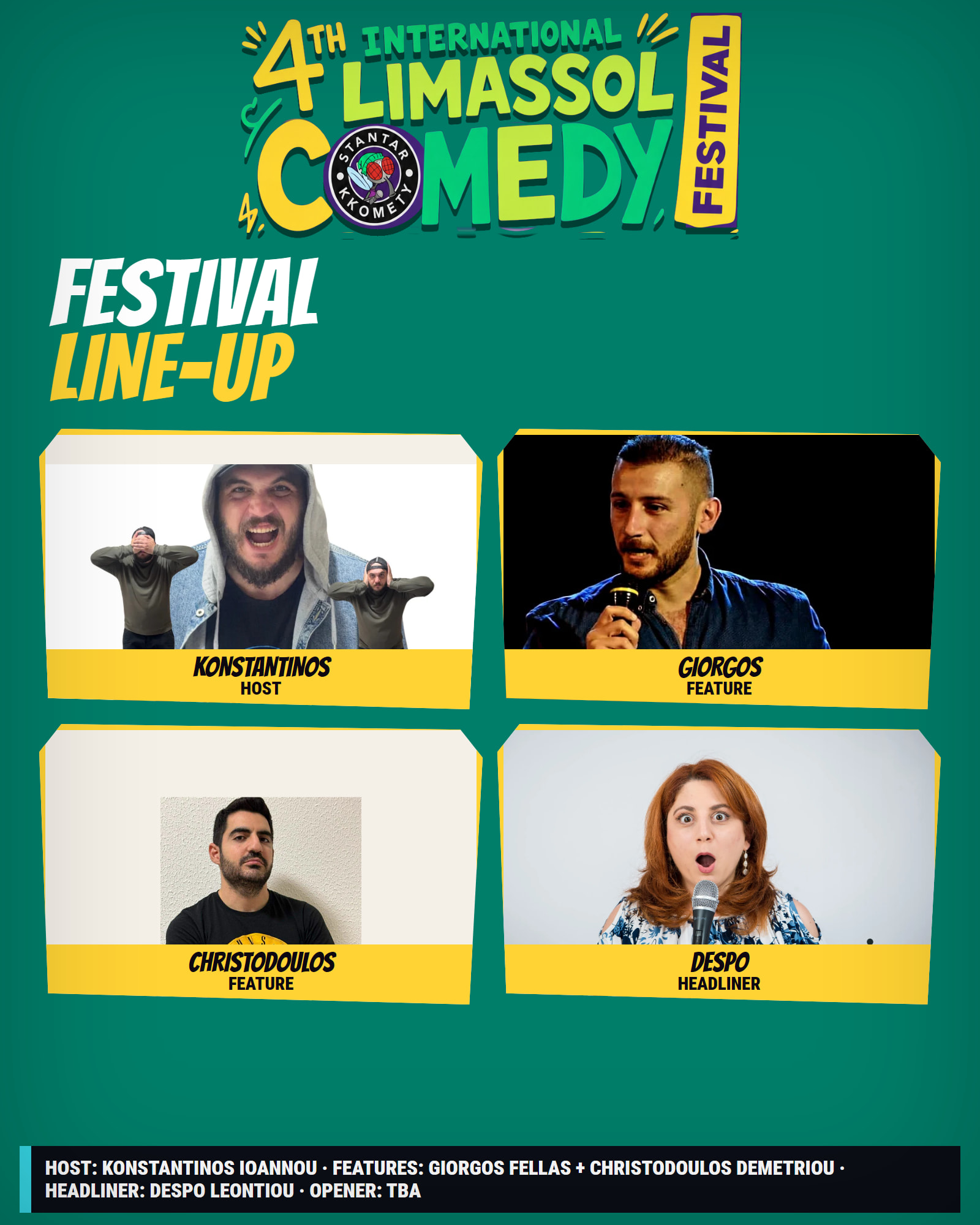 Cypriot Greek Line-up, 4th International Limassol Comedy Festival poster