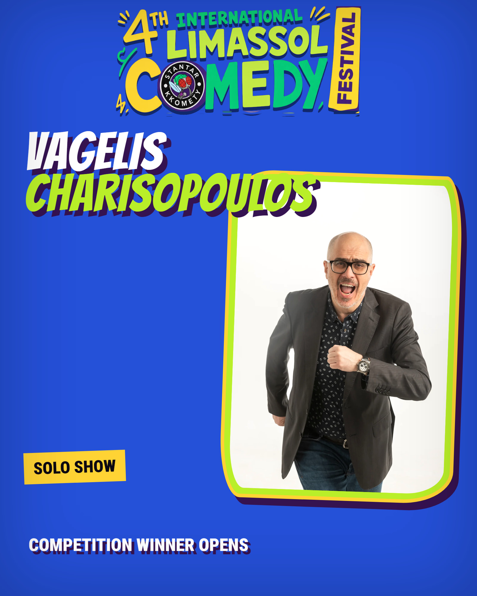 Vagelis Charisopoulos — Solo, 4th International Limassol Comedy Festival poster
