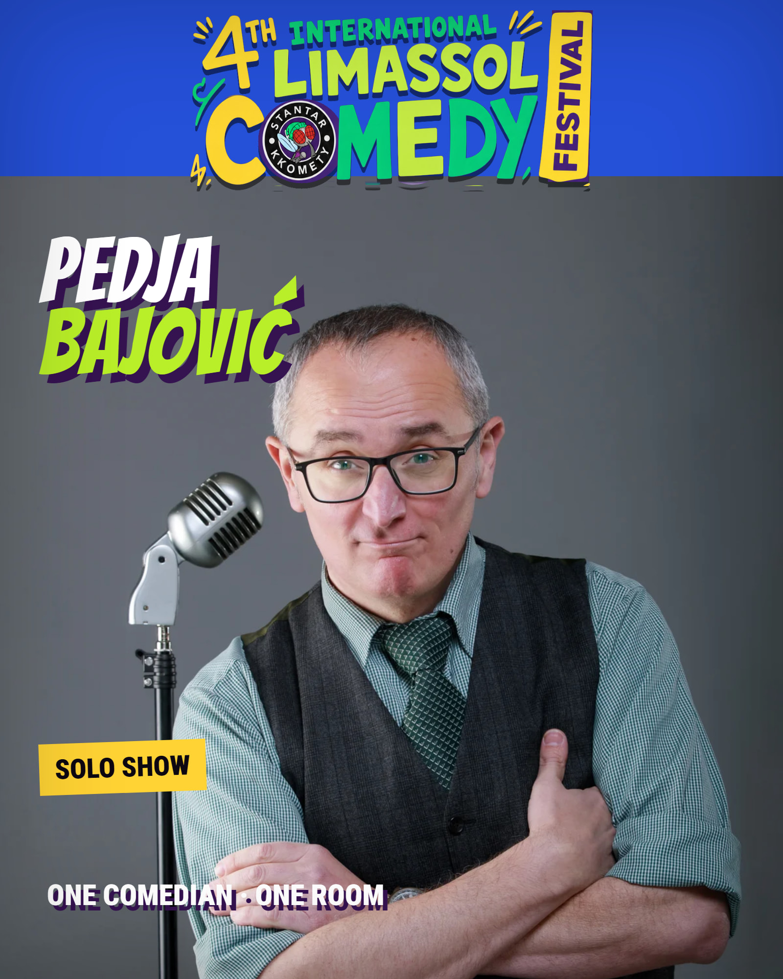 Pedja Bajović — Solo, 4th International Limassol Comedy Festival poster