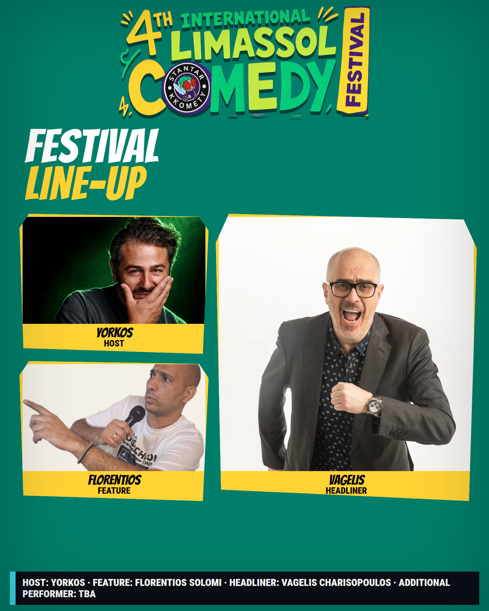Cypriot Greek Line-up, 4th International Limassol Comedy Festival poster